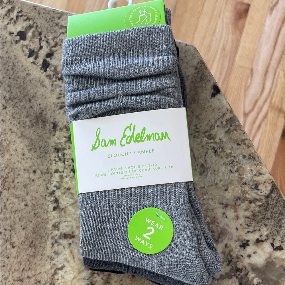 NWT Sam Edelman 3 Pairs Two Ways to Wear Socks